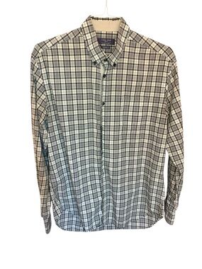 Zara Black & White Plaid Button-Down Shirt